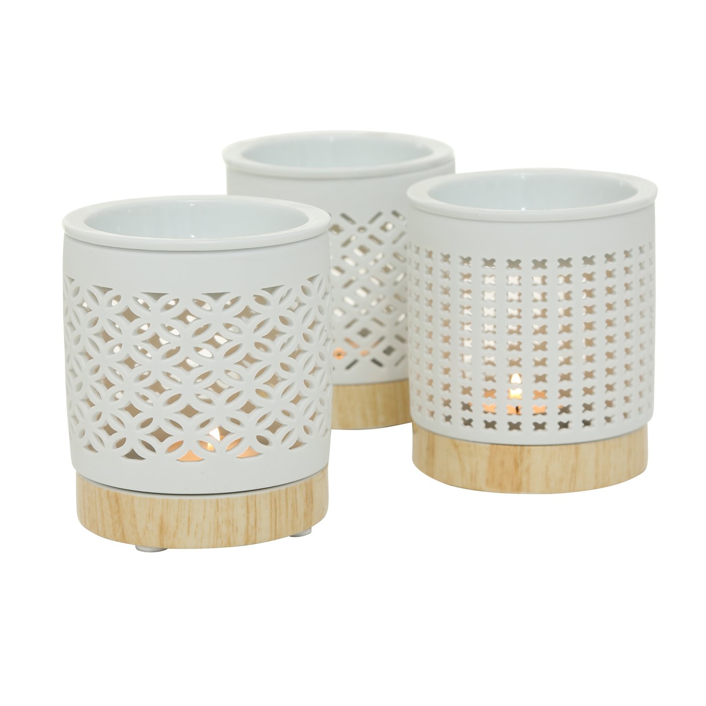 SVEČTURIS TĒJAS SVECEI-AROMATIZĒTĀJS H11CM, 3 VEIDI, BALTS, PORCELĀNS