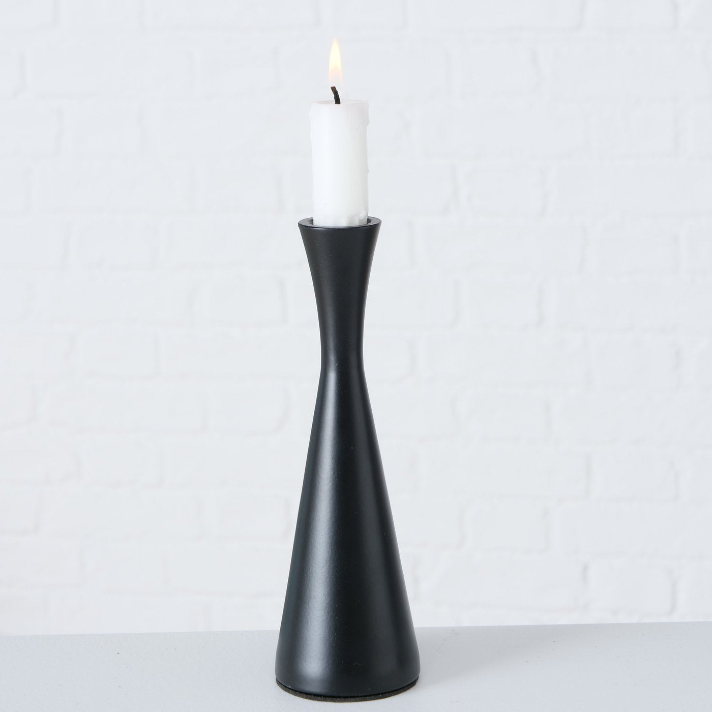 CONE SVEČTURIS 20CM, MELNS, ALUMĪNIJS (2016602)