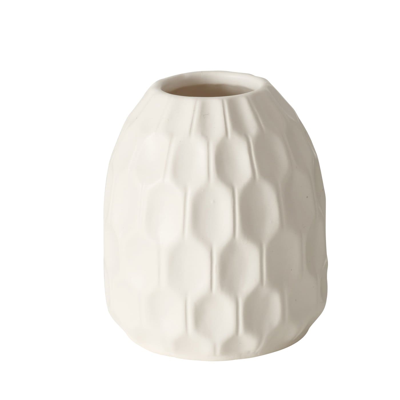 SIMONA VĀZE H10CM/D9CM, BALTA, KERAMIKA (2019634)