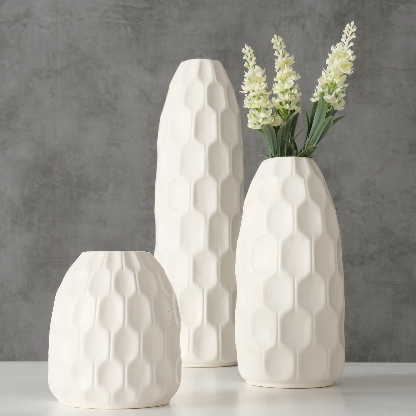 SIMONA VĀZE H19CM/D9CM, BALTA, KERAMIKA (2019634)