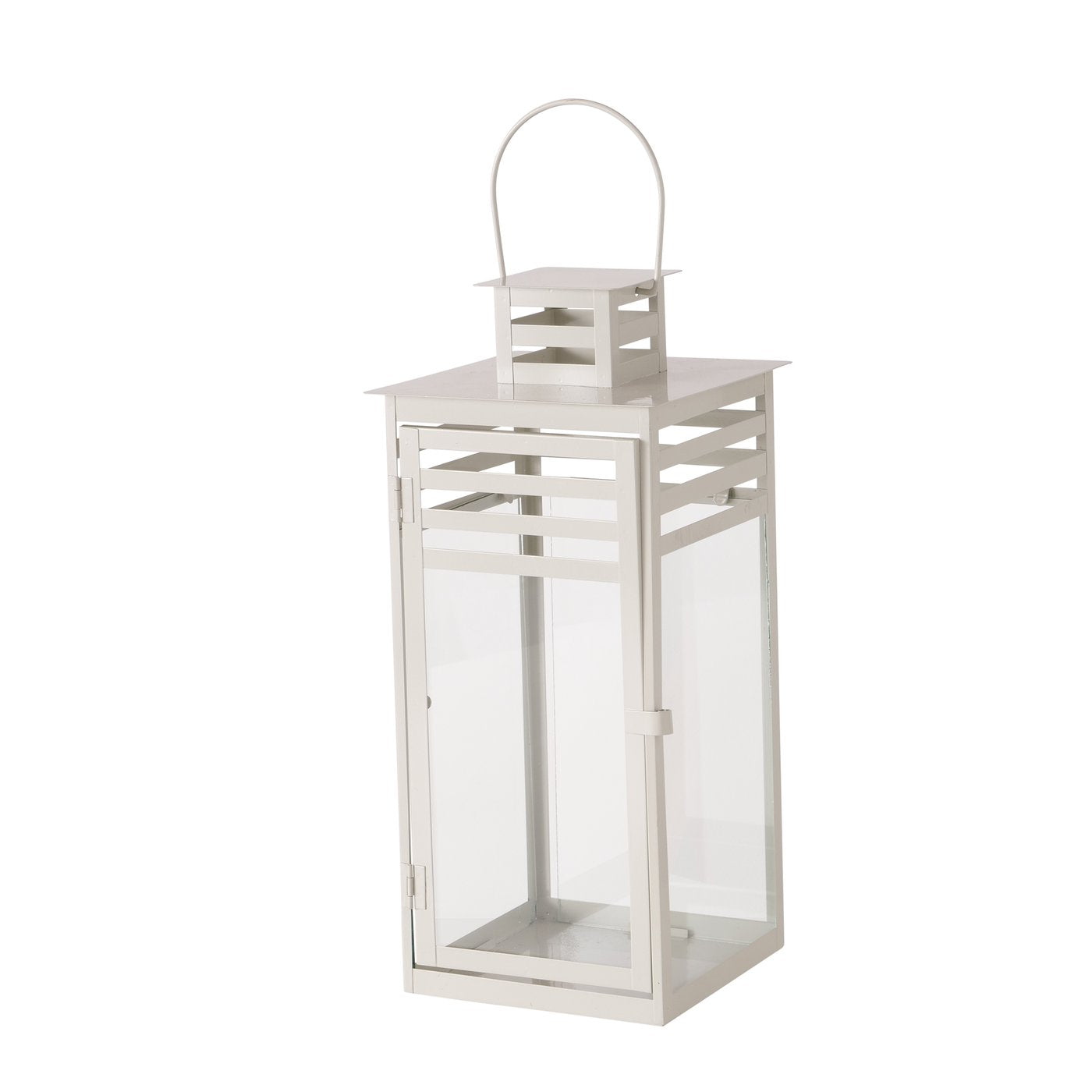 MARIBO LATERNA SVECEI IEKŠTELPĀM H32CM, 14X14CM, BALTA, METĀLS/STIKLS (2025972)
