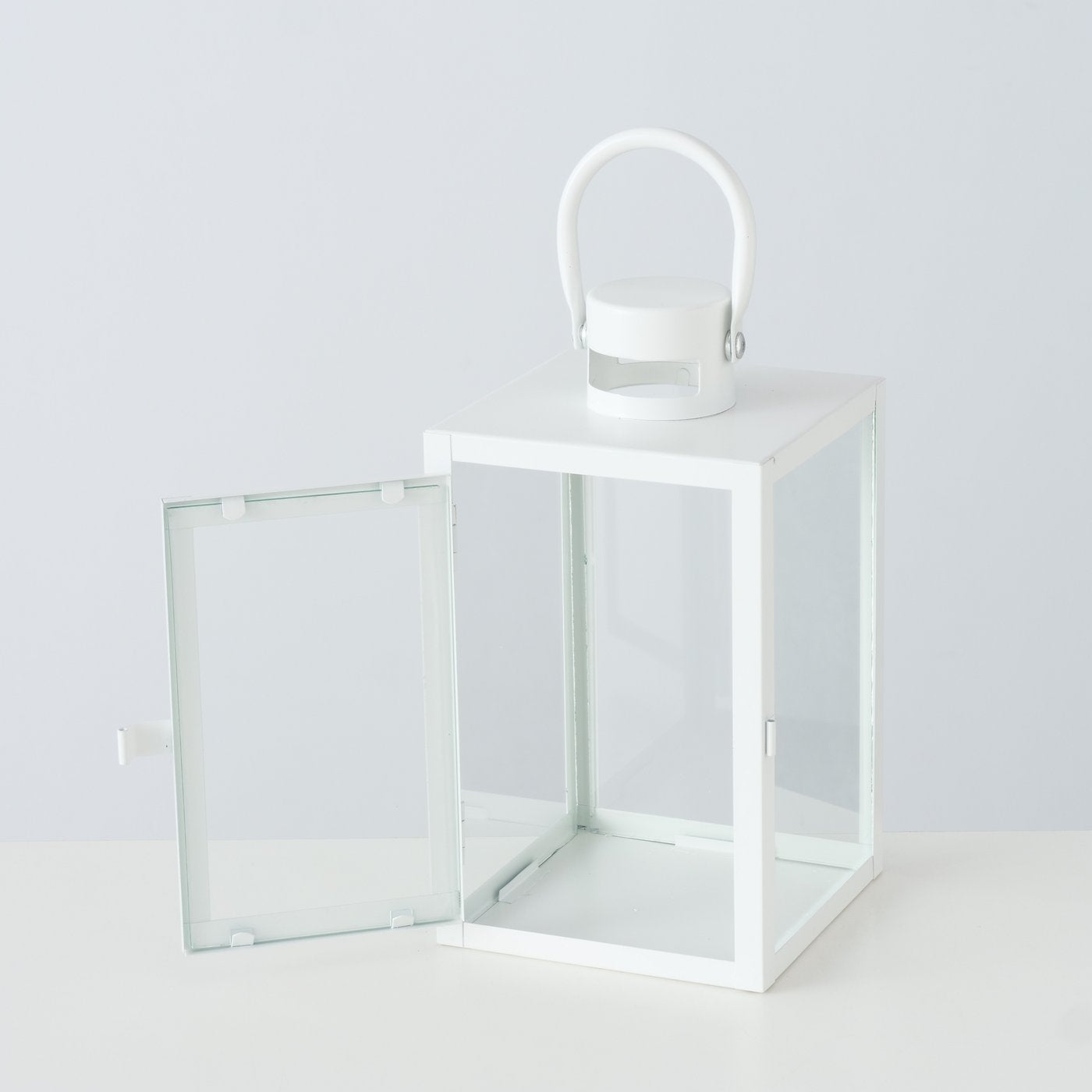 ARANA LATERNA SVECEI 14X14X24CM, BALTS, METĀLS/STIKLS (2034226)