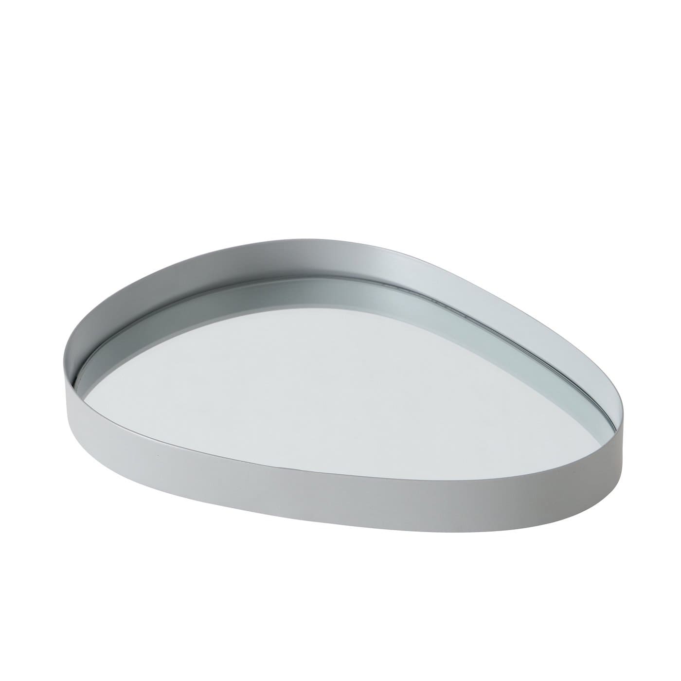 WOLKA DEKORATĪVA PAPLĀTE 17CM, AR SPOGUĻVIRSMU, PELĒKA, METĀLS/STIKLS (2034240)