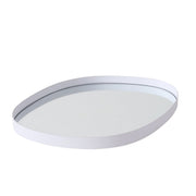 WOLKA DEKORATĪVA PAPLĀTE 23CM, AR SPOGUĻVIRSMU, BALTA, METĀLS/STIKLS (2034240)