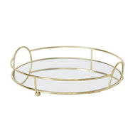 ROMOLO DEKORATĪVA PAPLĀTE 25CM, SPOGUĻVIRSMA/ZELTA KR., METĀLS/STIKLS (2037646)