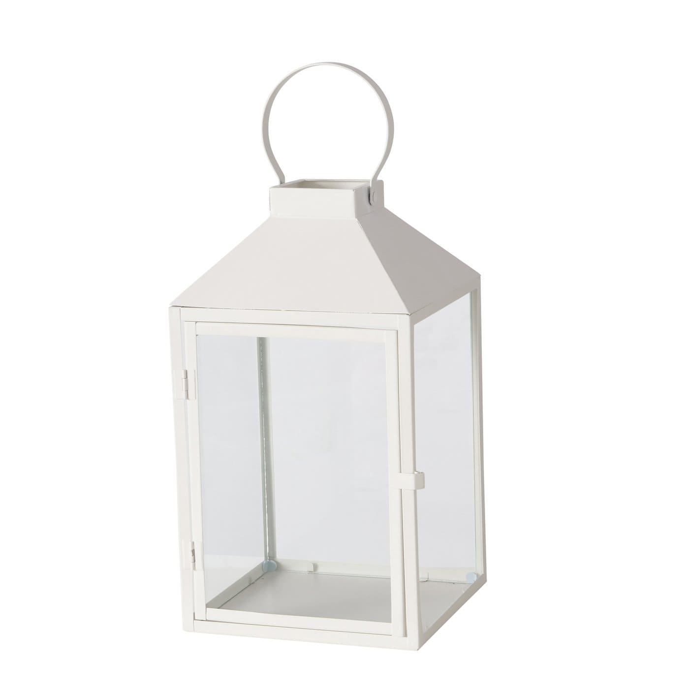 SCADO LATERNA AR ROKTURI H37CM, 22X22CM, BALTS, DZELZS PULVERA PĀRKLĀJUMS (2043969)