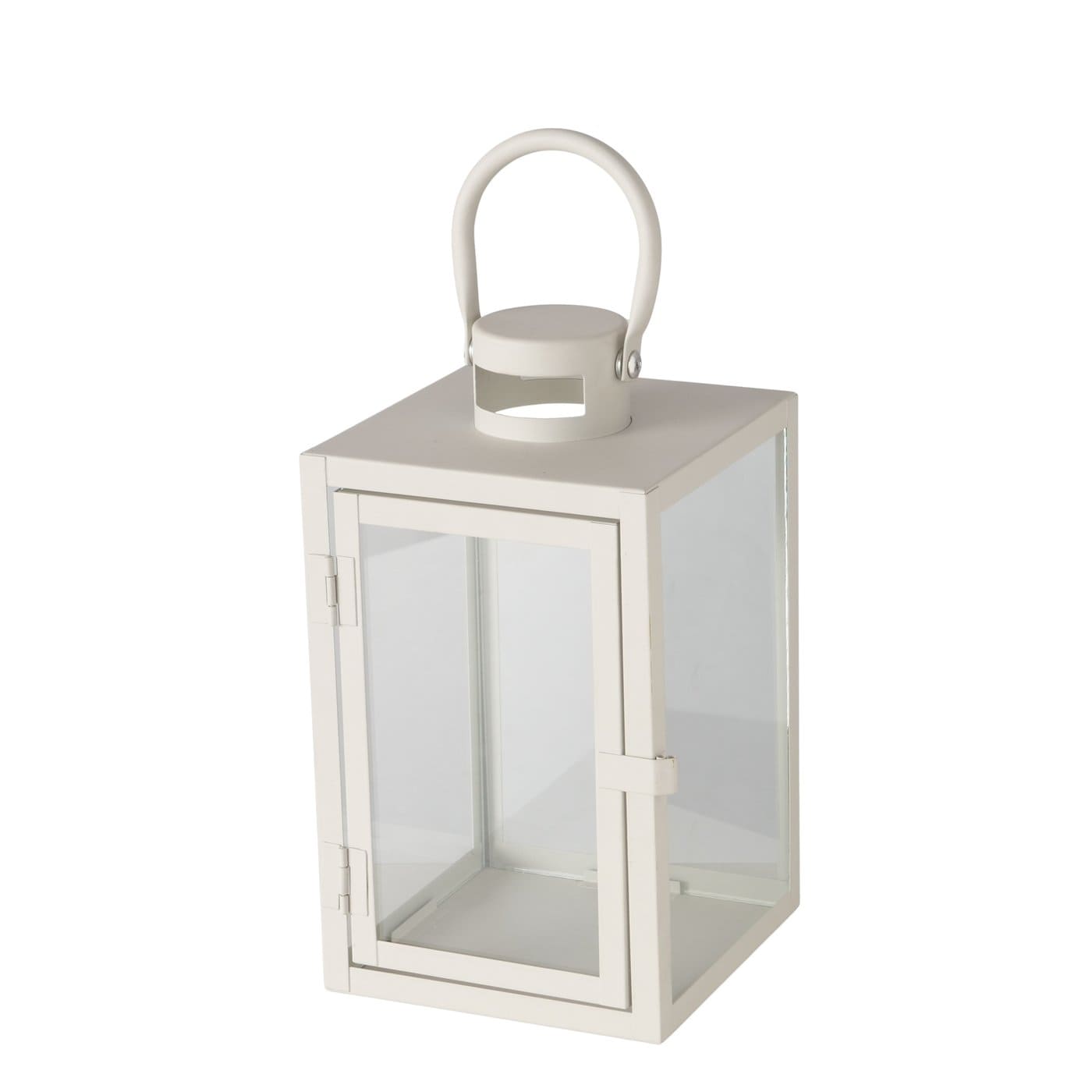 ARANA SVEČTURIS-LATERNA H23.8CM/11.5X14.5CM, BALTS, METĀLS/STIKLS (2054960)