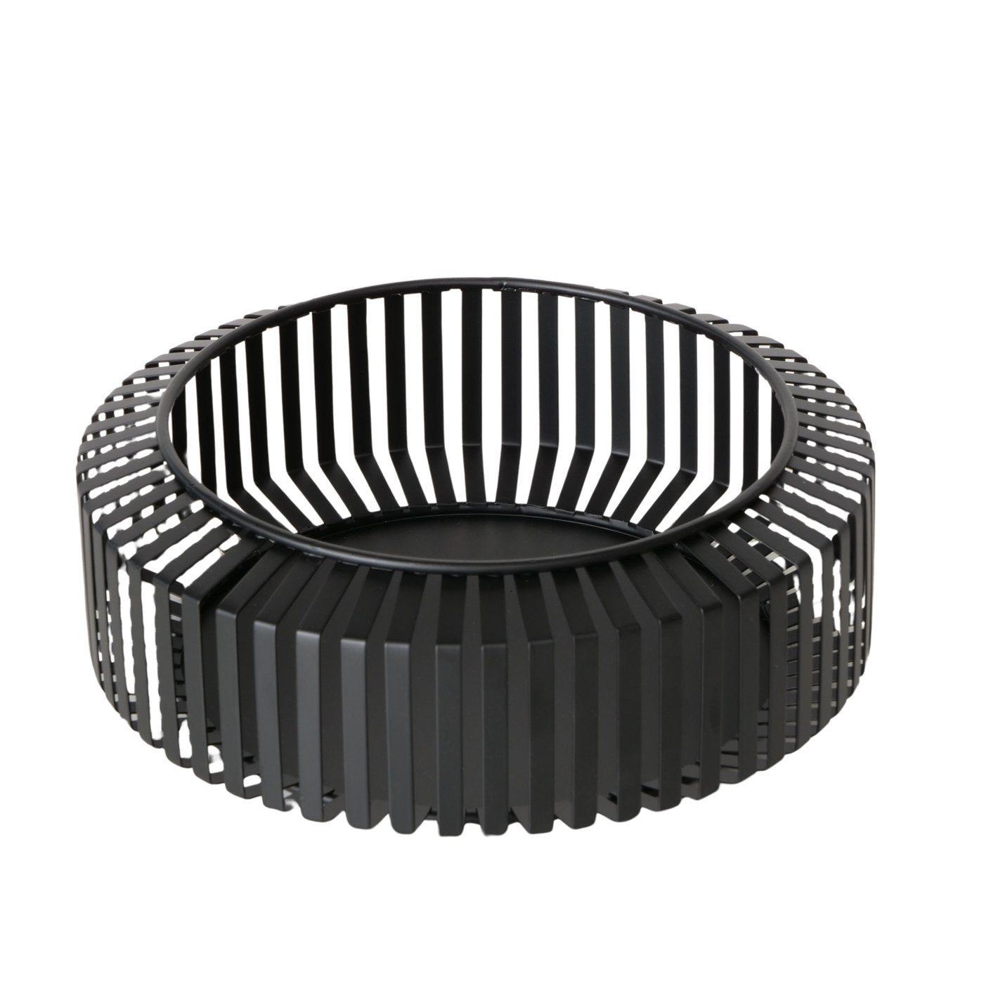 VIKI DEKORATĪVA BĻODA D24CM/H9CM, MELNA/BĒŠA, METĀLS