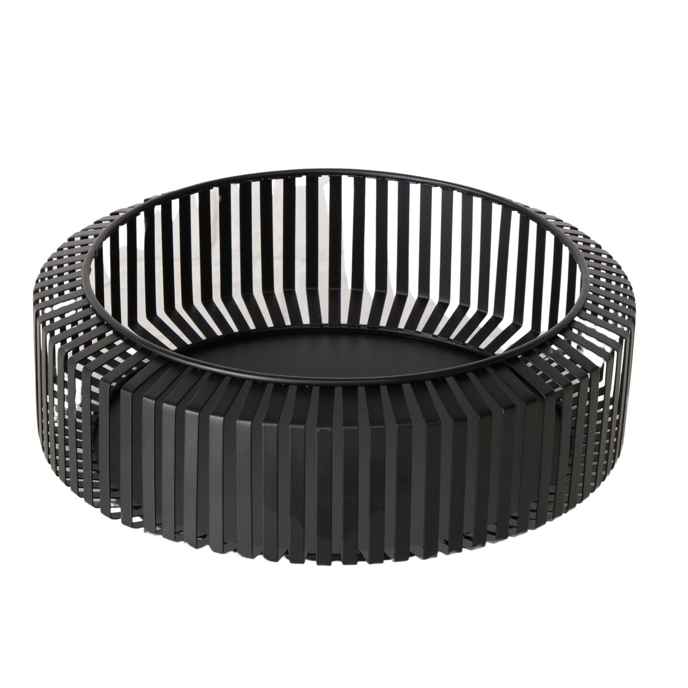 VIKI DEKORATĪVA BĻODA D30CM/H10CM, MELNA/BĒŠA, METĀLS