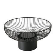 CINDY DEKORATĪVĀ BĻODA D38CM/H20.5CM, UZ PAAUGSTINĀJUMA, MELNA, METĀLS