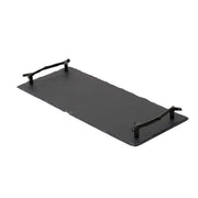 STONKA DEKORATĪVA PAPLĀTE AR ROKTURIEM 17X40X3CM, MELNA, ŠĪFERIS (2055994)