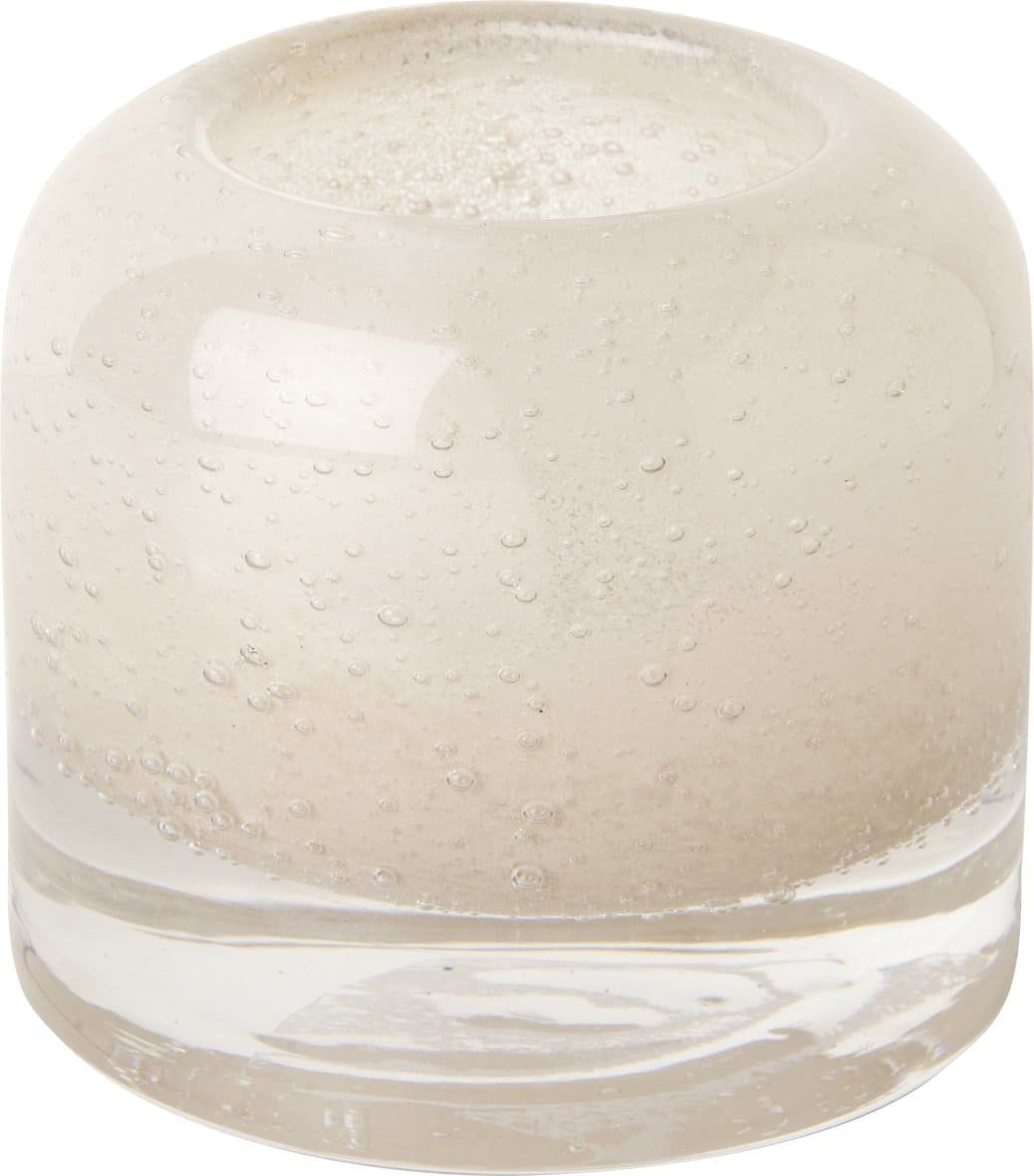 SVEČTURIS 8CM, KRĒMKRASAS, STIKLS