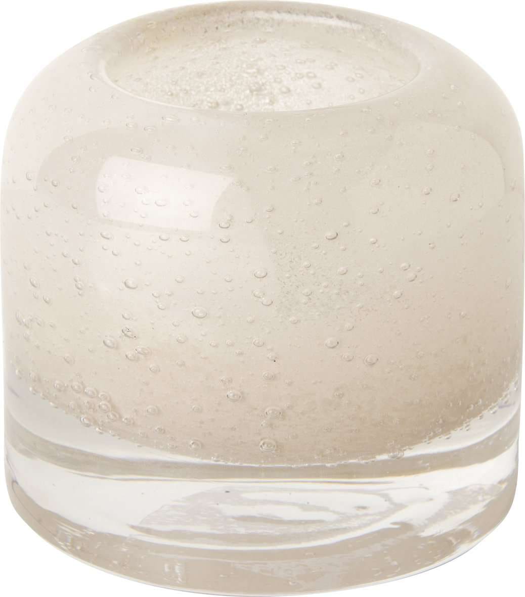 SVEČTURIS 10CM, KRĒMKRASAS, STIKLS