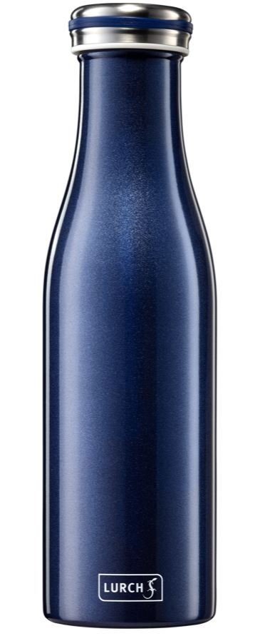 TERMOPUDELE 500ML, TUMŠI ZILA, AR METĀLISKU SPĪDUMU, N/T