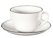 LIGNE NOIRE KAFIJAS TASE 250ML AR APAKŠTASI, BALTA, PORCELĀNS