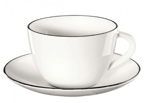 LIGNE NOIRE KAFIJAS TASE 250ML AR APAKŠTASI, BALTA, PORCELĀNS