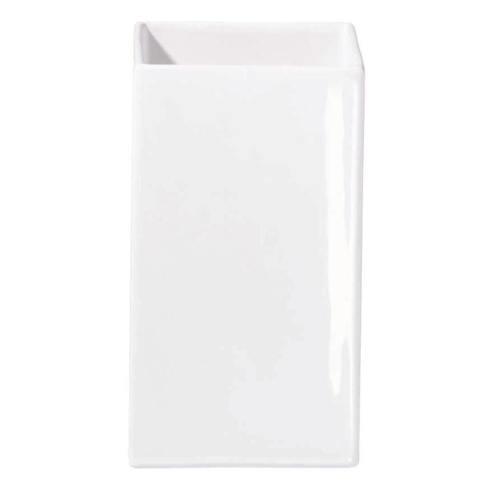QUADRO VĀZE 11.5x11.5CM H21CM, BALTA