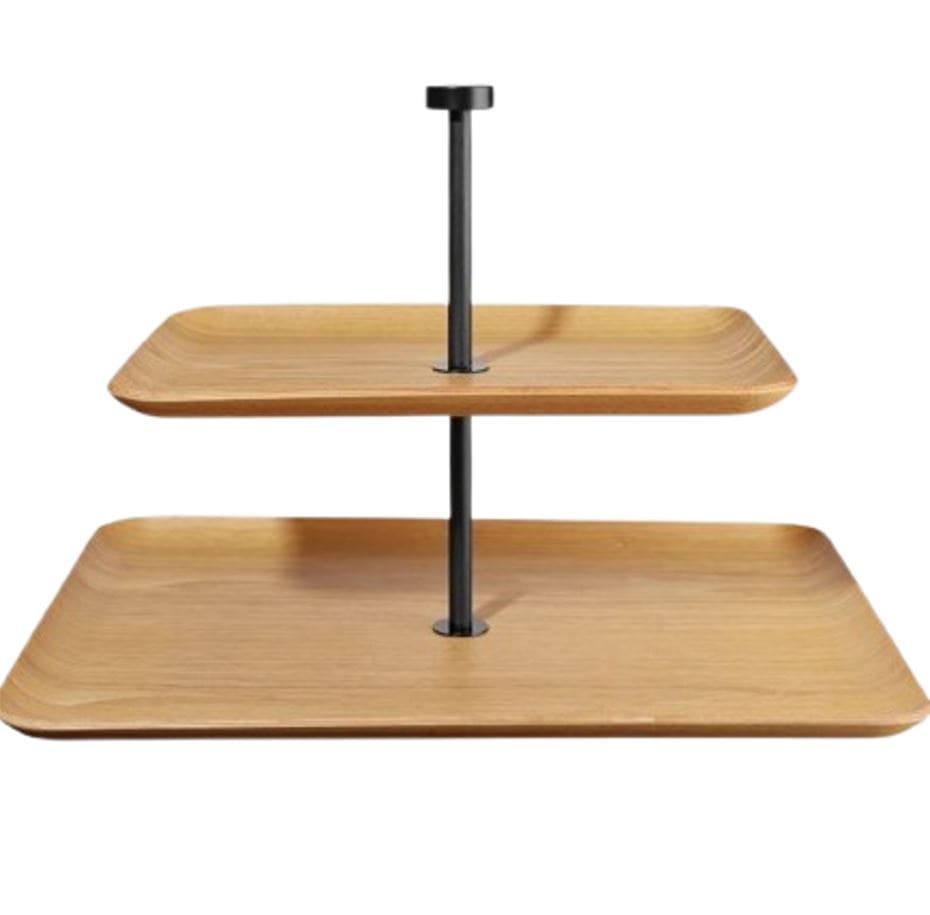 WOOD ETAŽIERIS, KVADRĀTS, 2-STĀVI, H25CM, VĪTOLS