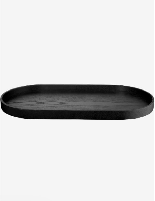 WILLOW BLACK OVĀLA PAPLĀTE 44X22.5CM H2.4CM VĪTOLS