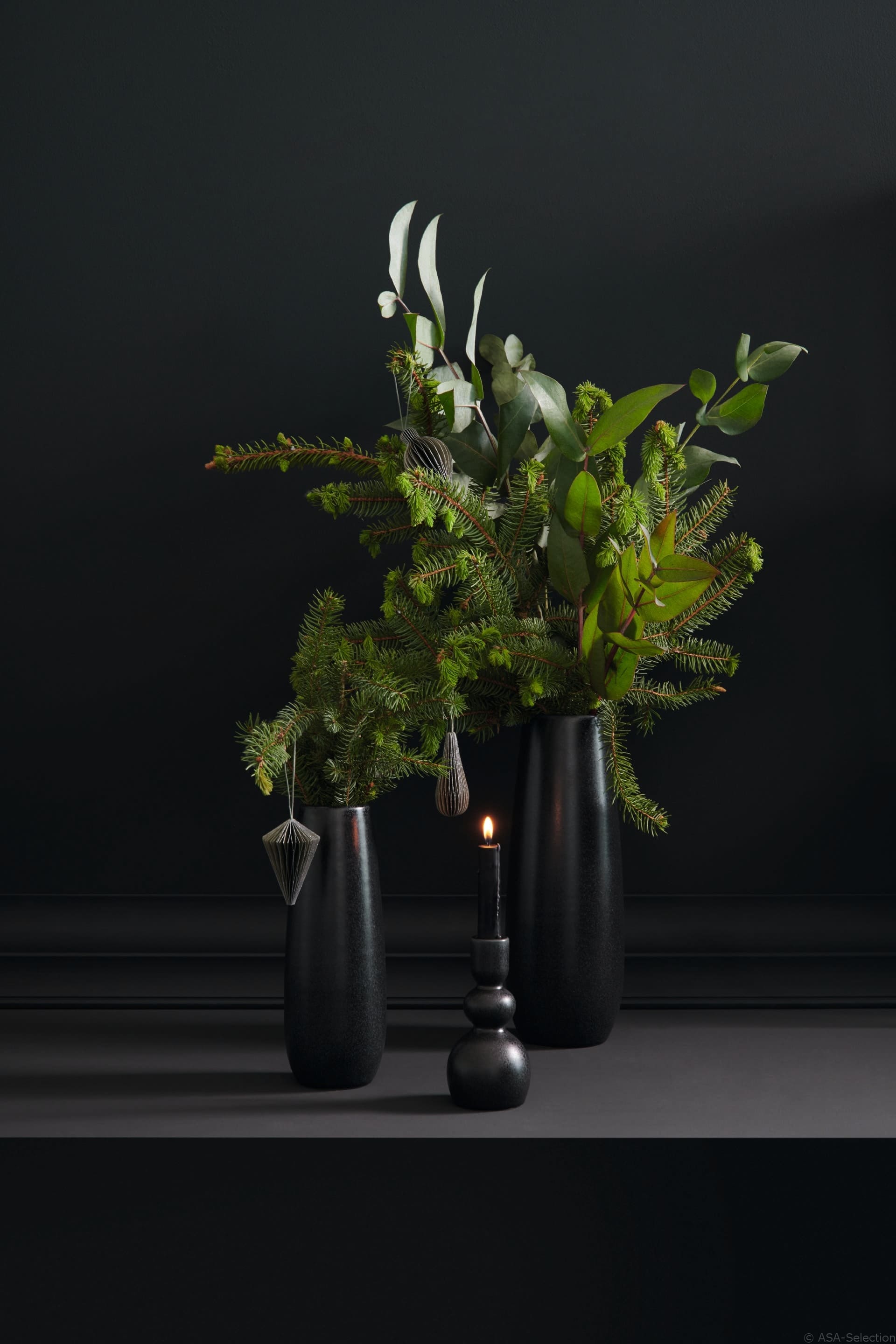 COMO SVEČTURIS H13CM, MELNS, PORCELĀNS