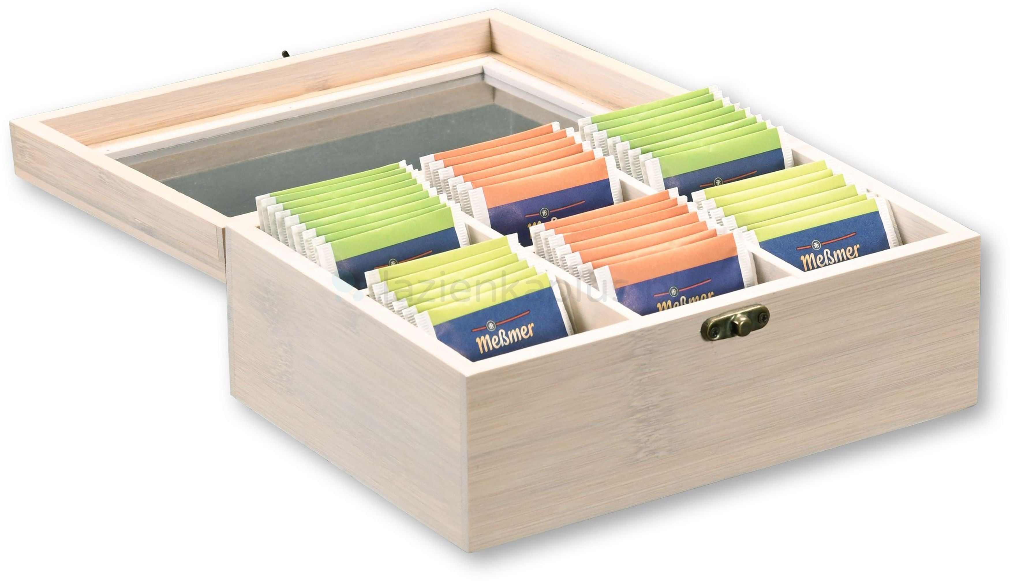 TĒJAS KASTE 6 IEDAĻAS 21.5x16x9CM, BEICĒTI BALTA, BAMBUSS, FSC