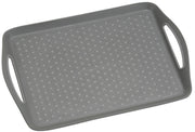 SERVĒJAMĀ PAPLĀTE AR NESLĪDOŠIEM PUNKTIEM, 45x32x4.5CM, PELĒKA, PLASTMASAS