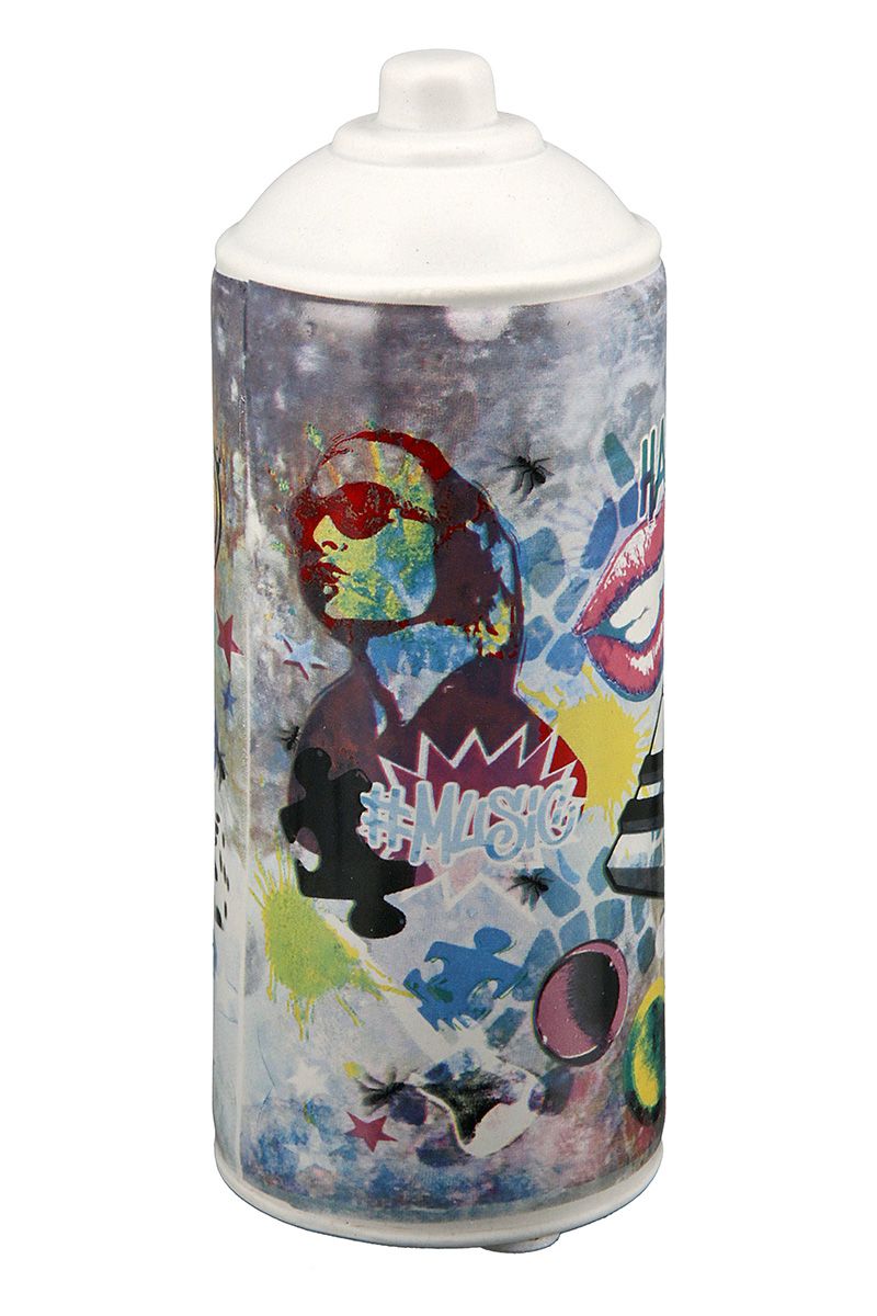 STREET ART SPRAY KRĀJKASE H15CM, KRĀSAINA, PORCELĀNS