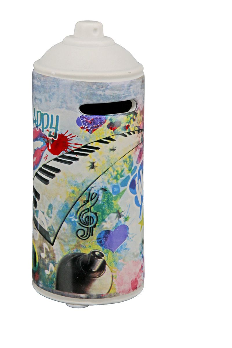 STREET ART SPRAY KRĀJKASE H15CM, KRĀSAINA, PORCELĀNS