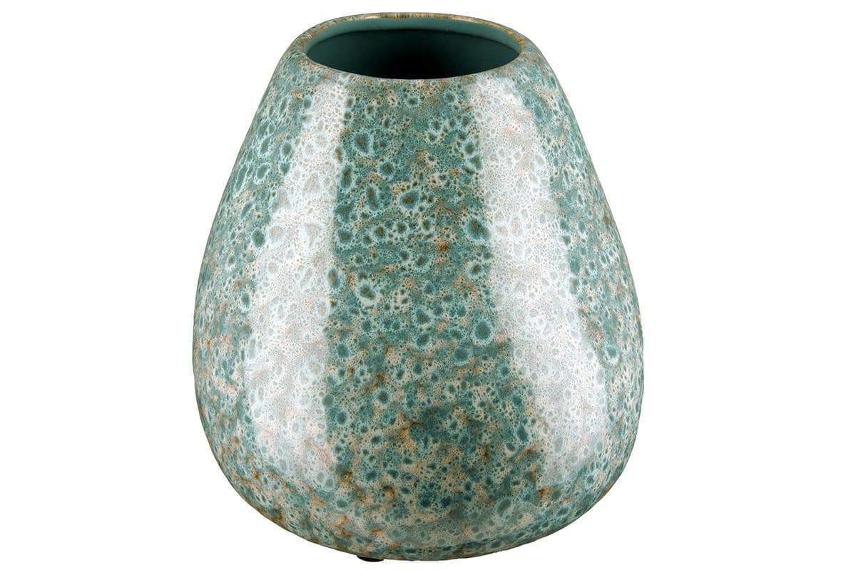 ORGANIC VĀZE H19CM, ZAĻA, KERAMIKA