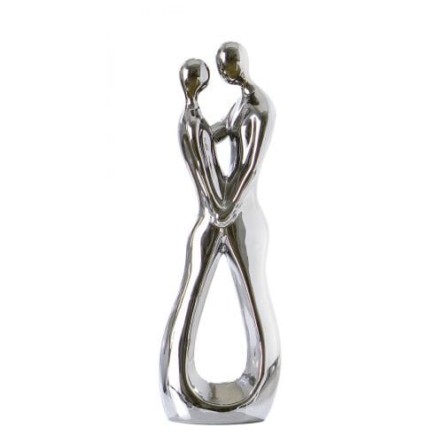 PAIR, GLIMPSE OF LOVE DEKORATĪVA FIGŪRA, H30CM, SUDRABA KR., KERAMIKA