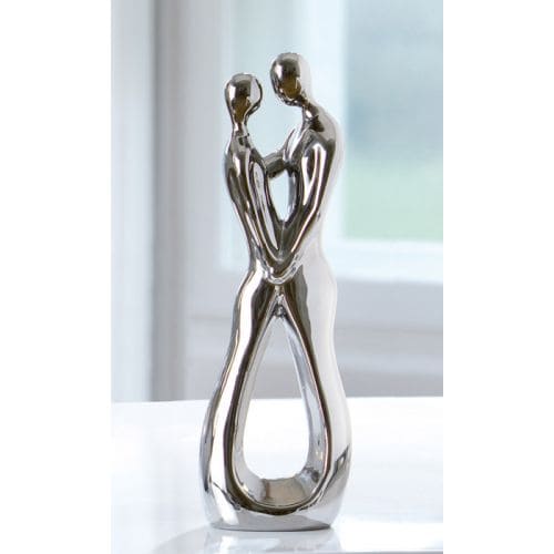 PAIR, GLIMPSE OF LOVE DEKORATĪVA FIGŪRA, H30CM, SUDRABA KR., KERAMIKA