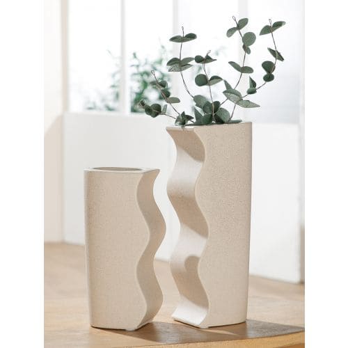 ONDA VĀZES H25.5CM KOMPL. 2GAB.,, BĒŠA, KERAMIKA