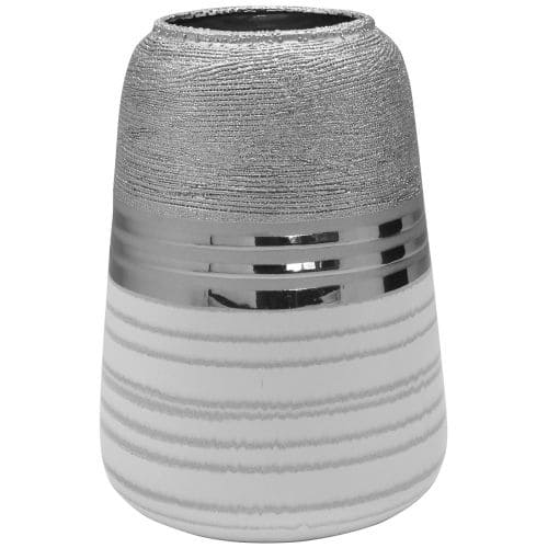 LAVENA VĀZE H25CM, SUDRABA KR., KERAMIKA