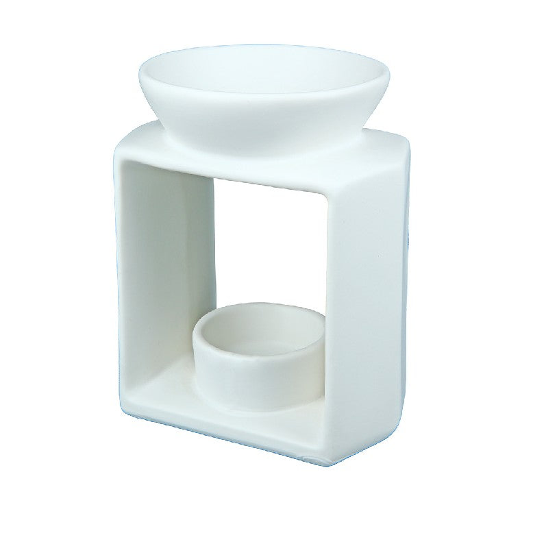 SVEČTURIS TĒJASSVECEI H12.5/W10.5/L8CM, 2 VEIDI, MELNS/BALTS, KERAMIKA