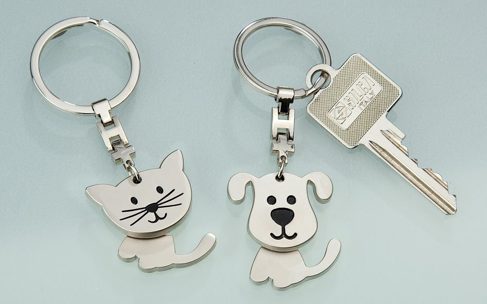 ATSLĒGU PIEKARIŅŠ SUNS/KAĶIS 3X9CM 2 VEIDI, SUDRABA KR., METĀLS