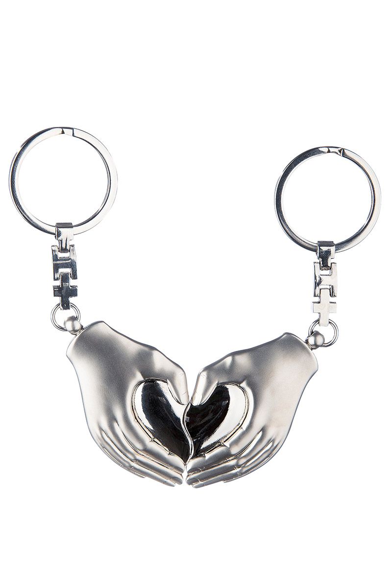 HEART HANDS ATSLĒGU PIEKARIŅŠ 8X9.5CM, SUDRABA KR., METĀLS