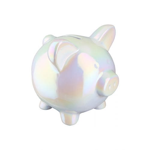 PERLA PIG KRĀJKASĪTE 11.5X12CM, BALTA PERLAMUTRA KR., KERAMIKA
