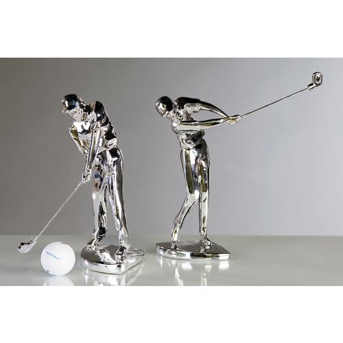 DEKORATĪVA FIGŪRA-GOLFA SPĒLĒTĀJS H23CM 2 VEIDI, SUDRABA KR., PR