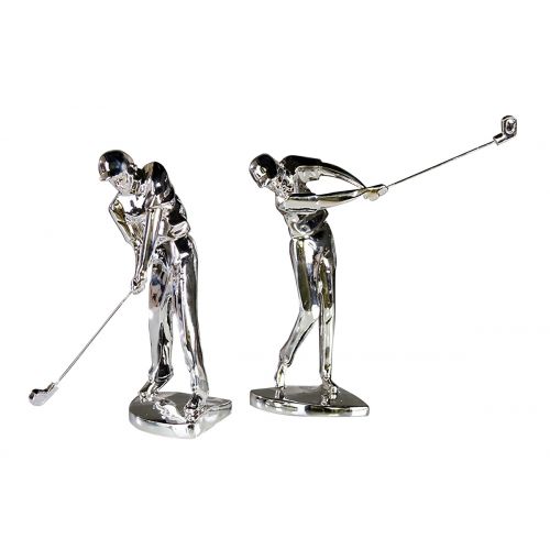 DEKORATĪVA FIGŪRA-GOLFA SPĒLĒTĀJS H23CM 2 VEIDI, SUDRABA KR., PR