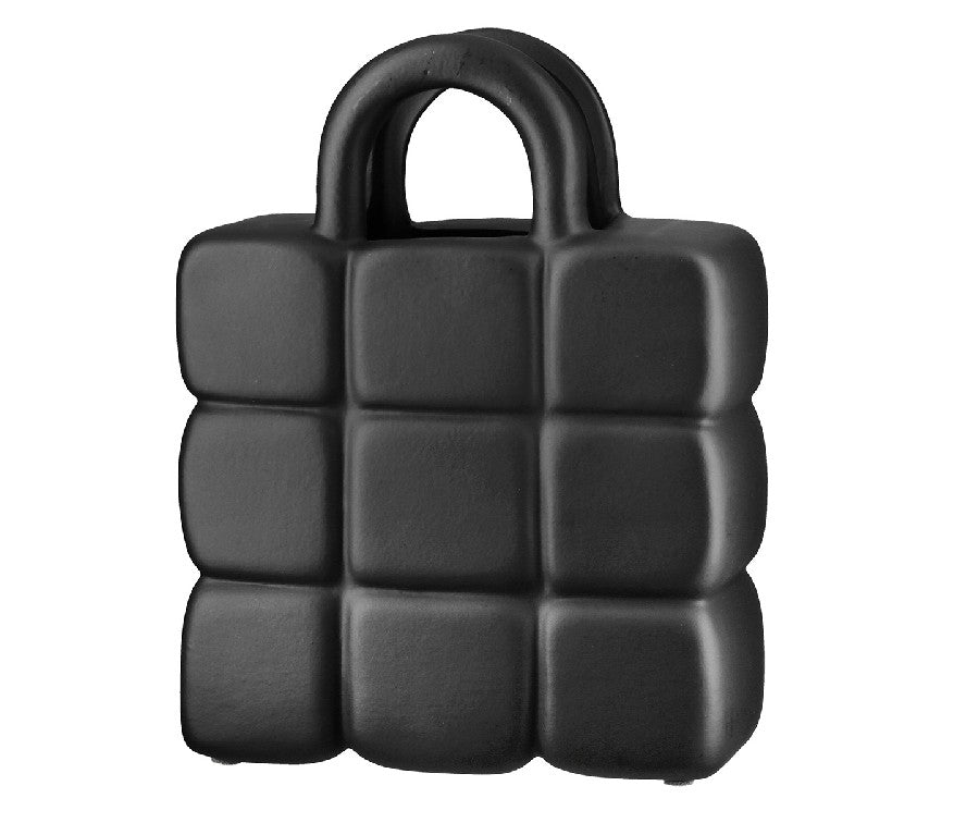 HANDTASCHE VĀZE 5x15x19CM 2 VEIDI, MELNA/BALTA, KERAMIKA