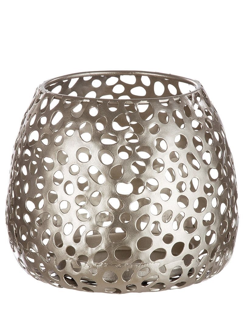 CHICO SVEČTURIS H12CM, D14CM, SUDRABA KR., METĀLS