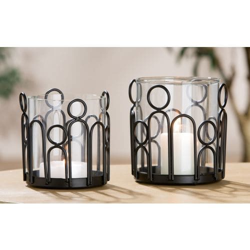 REMO SVEČTURIS D10CM, H11CM, MELNS, METĀLS/STIKLS