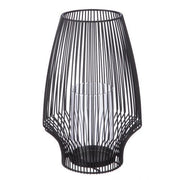 CONE SVEČTURIS D18CM, H27CM, MELNS, METĀLS/STIKLS