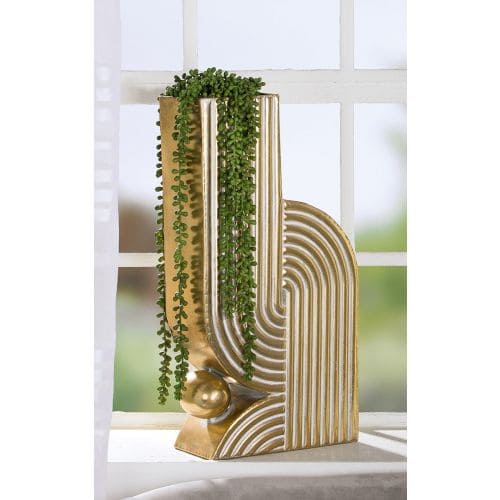 INCA VĀZE H55CM, ZELTA KR., METĀLS