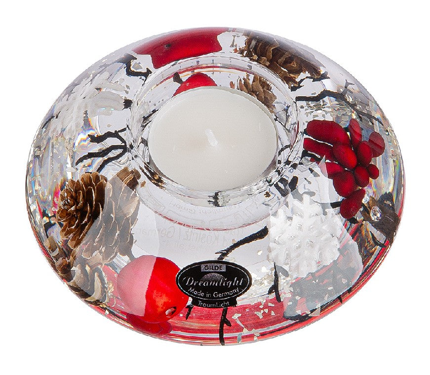 SVEČTURIS TĒJASSVECEI-WINTER BERRIES D11CM, STIKLS