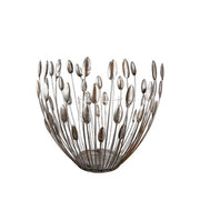 TREVI SVEČTURIS H27CM/D30CM, LAPU MOTĪVS, SUDRABA KR., METĀLS