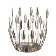 TREVI SVEČTURIS H15CM, D10CM, ANTĪKA SUDRABA KR., METĀLS/STIKLS