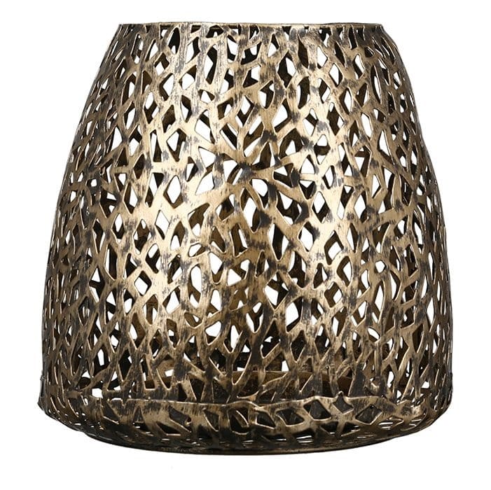 PURLEY SVEČTURIS H20CM, D20CM, ANTĪKĀ ZELTA KR., METĀLS