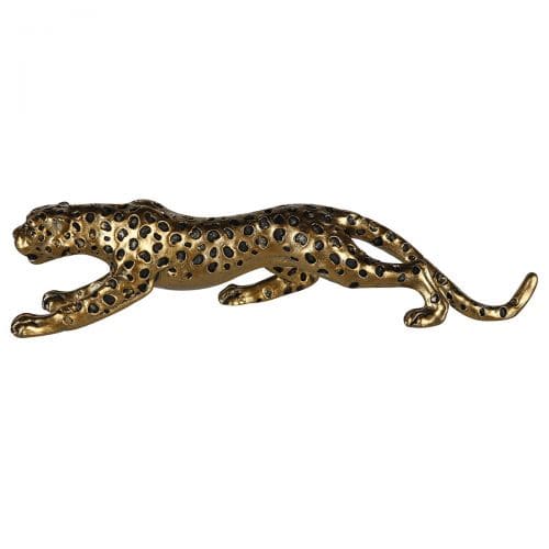 CHEETAH DEKORATĪVA FIGŪRA-GEPARDS H9.5CM, ZELTA KR., POLIREZĪNS