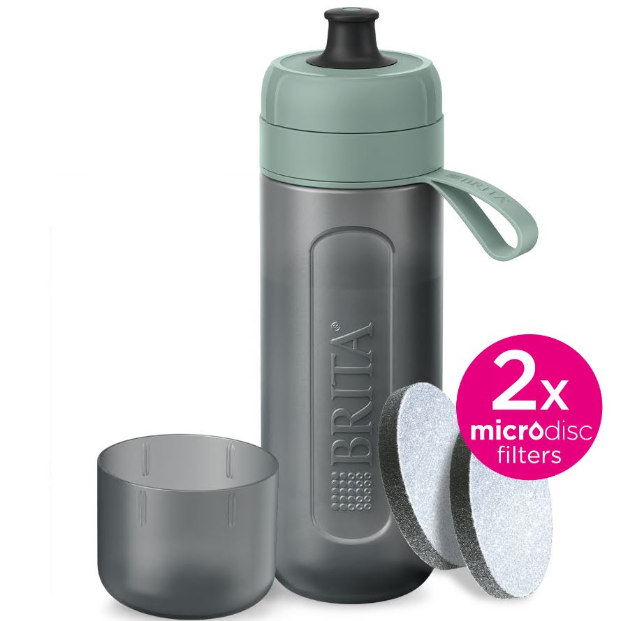 ACTIVE ŪDENS PUDELE AR FILTRU 600ML, GAIŠI ZAĻA
